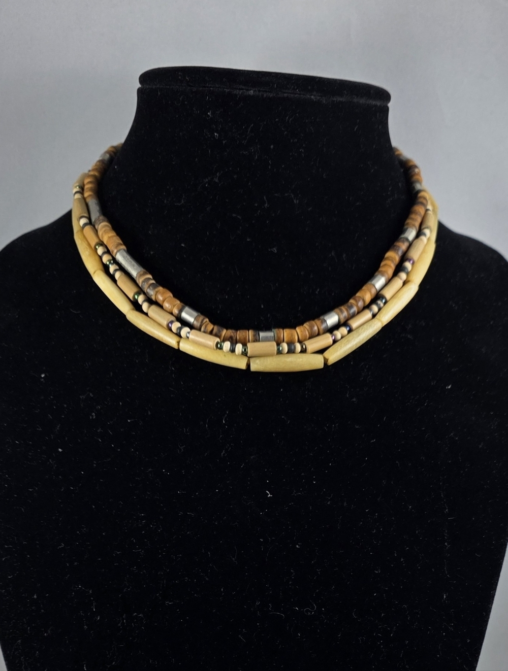 American Eagle 3-piece Beaded Necklace Set in Natural Brown and Yellow